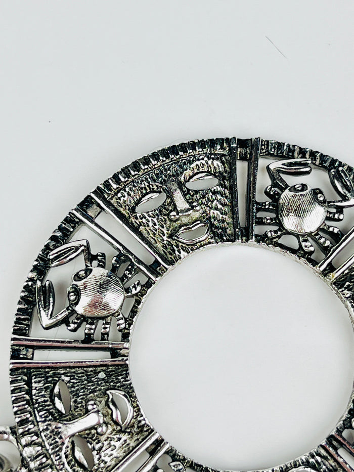 Vintage 1970s Cancer Crab Zodiac Necklace