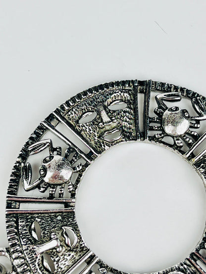 Vintage 1970s Cancer Crab Zodiac Necklace