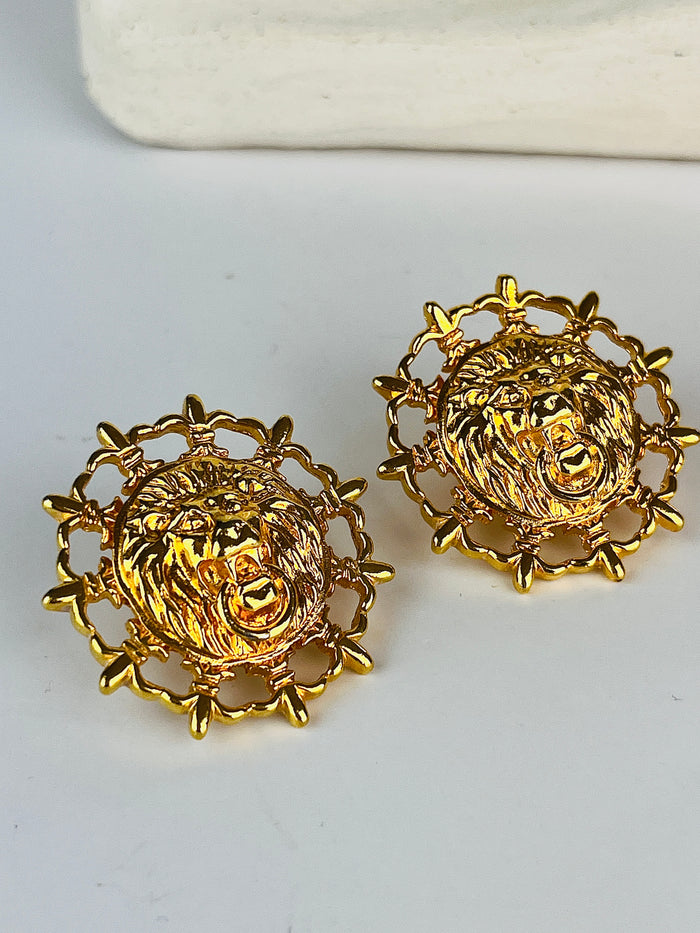 Vintage Anne Klein Lion Head Earrings