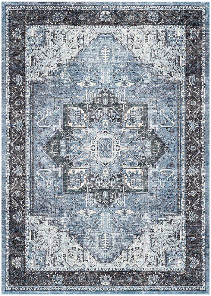 Vintage Pompeii Blue Area Rug