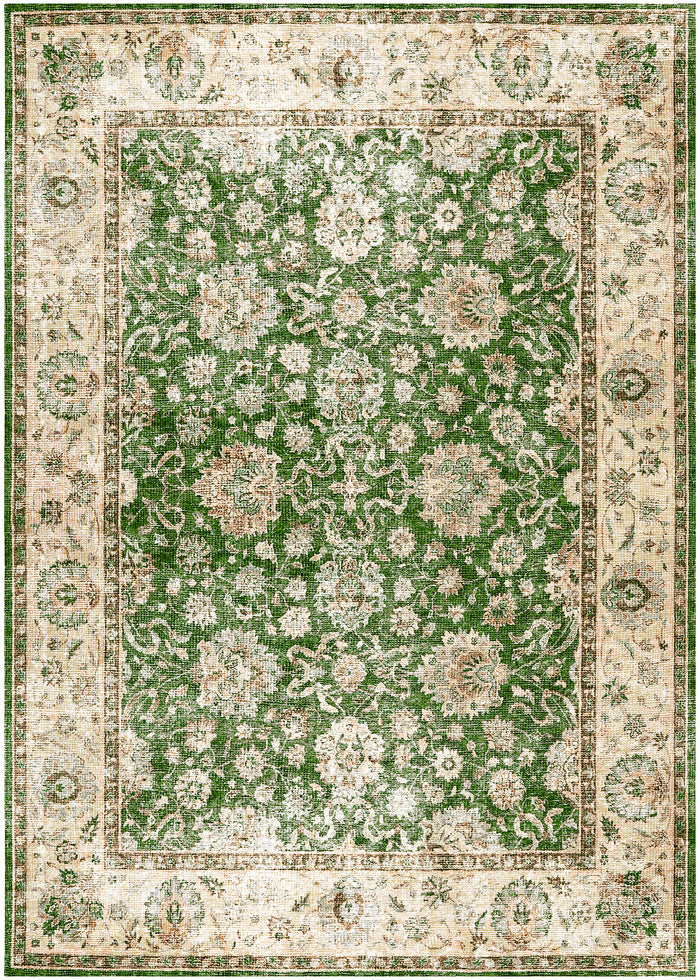 Vintage Thebes Green Area Rug