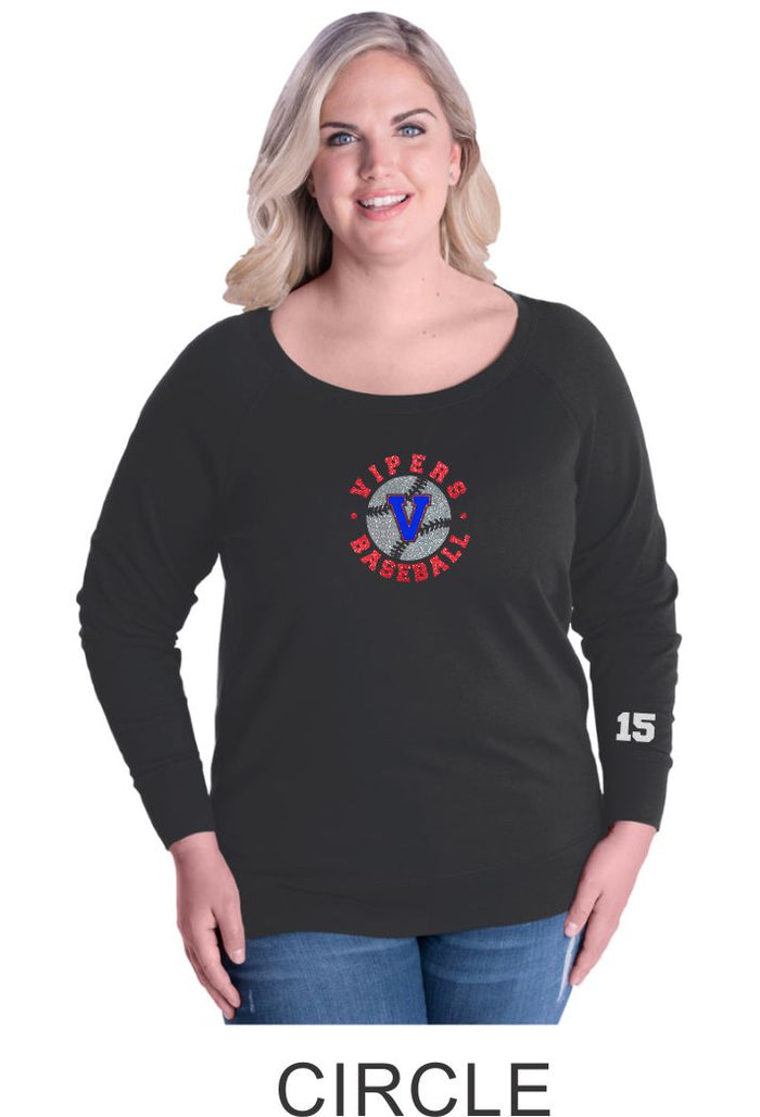 Vipers Curvy Ladies Slouchy Pullover in 3 Designs- Matte or Glitter