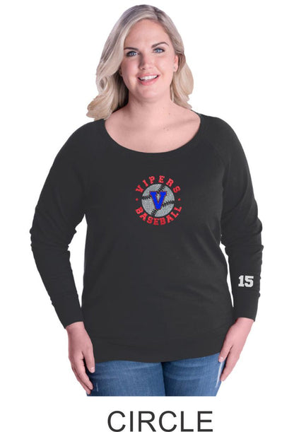 Vipers Curvy Ladies Slouchy Pullover in 3 Designs- Matte or Glitter