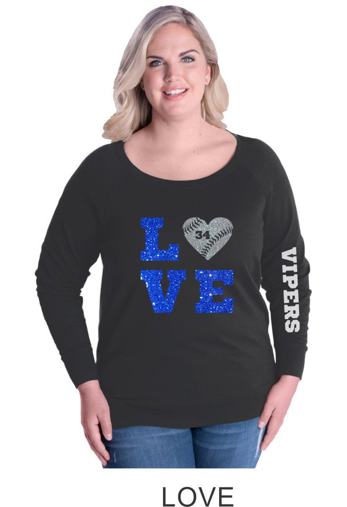 Vipers Curvy Ladies Slouchy Pullover in 3 Designs- Matte or Glitter