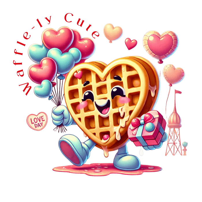 🧇 Waffle-ly Cute! 💖 Kids Softstyle Tee ✨ Spread the love this Valentine's Day! - Whippie's