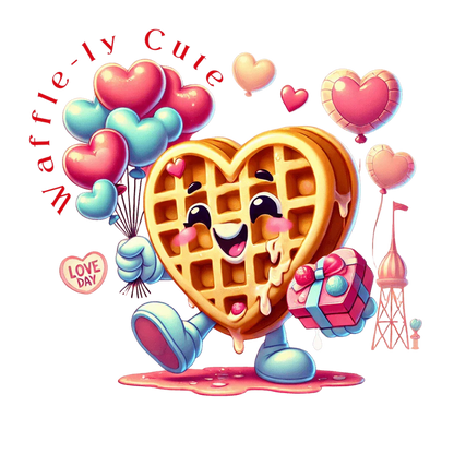 🧇 Waffle-ly Cute! 💖 Kids Softstyle Tee ✨ Spread the love this Valentine's Day! - Whippie's