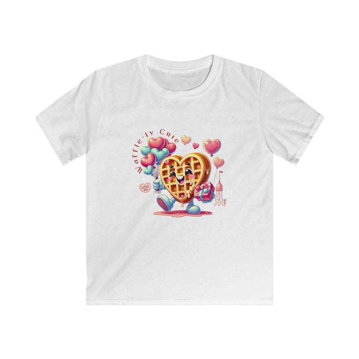 🧇 Waffle-ly Cute! 💖 Kids Softstyle Tee ✨ Spread the love this Valentine's Day! - Whippie's
