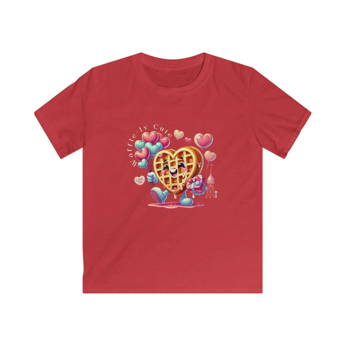 🧇 Waffle-ly Cute! 💖 Kids Softstyle Tee ✨ Spread the love this Valentine's Day! - Whippie's