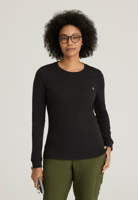 Wanderlust Long Sleeve Top - Black - Grey's Anatomy Scrubs