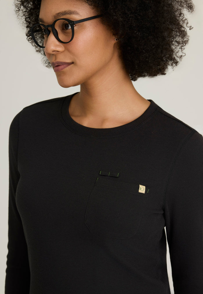 Wanderlust Long Sleeve Top - Black - Grey's Anatomy Scrubs