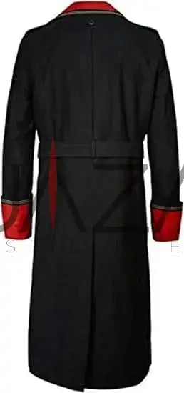 40k Warhammer Cotton Military Trench Coat: Red Trim, Sci-Fi Cosplay