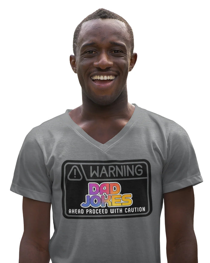 Warning: Dad Jokes Ahead - Proceed with Caution V-Neck Tee - Whippie's