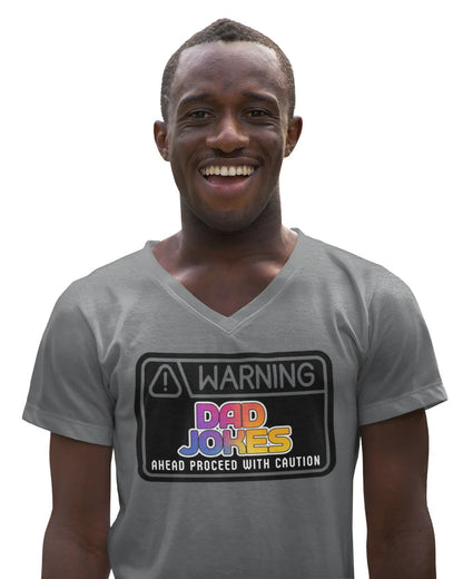 Warning: Dad Jokes Ahead - Proceed with Caution V-Neck Tee - Whippie's