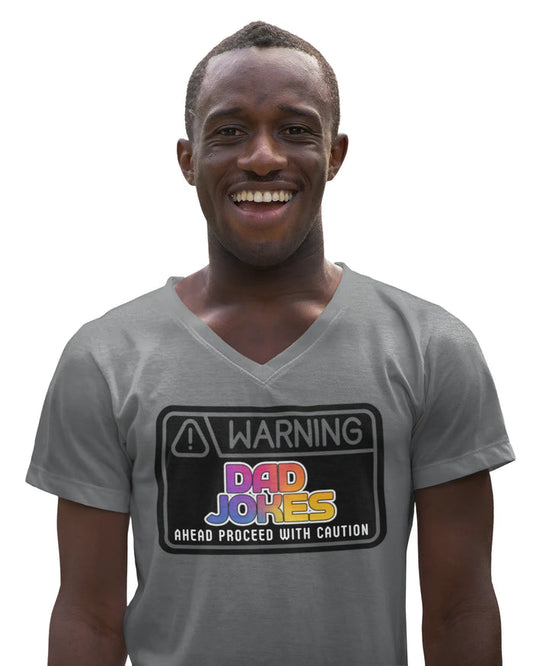 Warning: Dad Jokes Ahead - Proceed with Caution V-Neck Tee - Whippie's