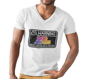 Warning: Dad Jokes Ahead - Proceed with Caution V-Neck Tee - Whippie's