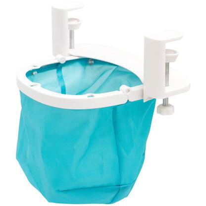 We R Memory Keepers - Desktop Dustbin. Keep your crafting space clean with the Desktop Dustbin from We R Memory Keepers. This handy little litter-catcher is perfect for decluttering after a long day of crafting. The adjustable clamps fit on most desks and work surfaces to accommodate any space, and this makes it easy to scoop and sweep up glitter and paper scraps from your work area. Available at Embellish Away located in Bowmanville Ontario Canada.