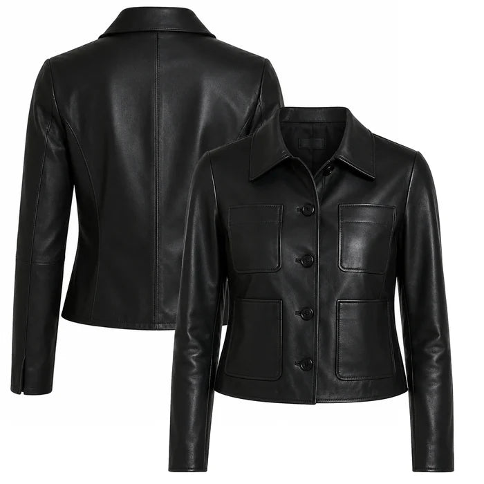 Wednesday Addams Black Leather Jacket — Jenna Ortega Nevermore Academy Gothic Jacket