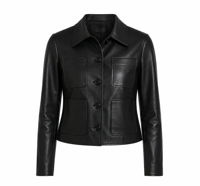 Wednesday Addams Black Leather Jacket — Jenna Ortega Nevermore Academy Gothic Jacket
