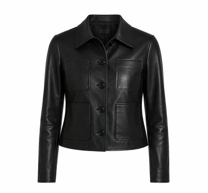 Wednesday Addams Black Leather Jacket — Jenna Ortega Nevermore Academy Gothic Jacket
