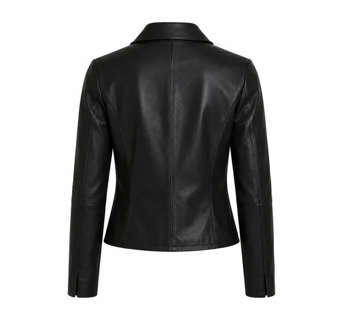 Wednesday Addams Black Leather Jacket — Jenna Ortega Nevermore Academy Gothic Jacket