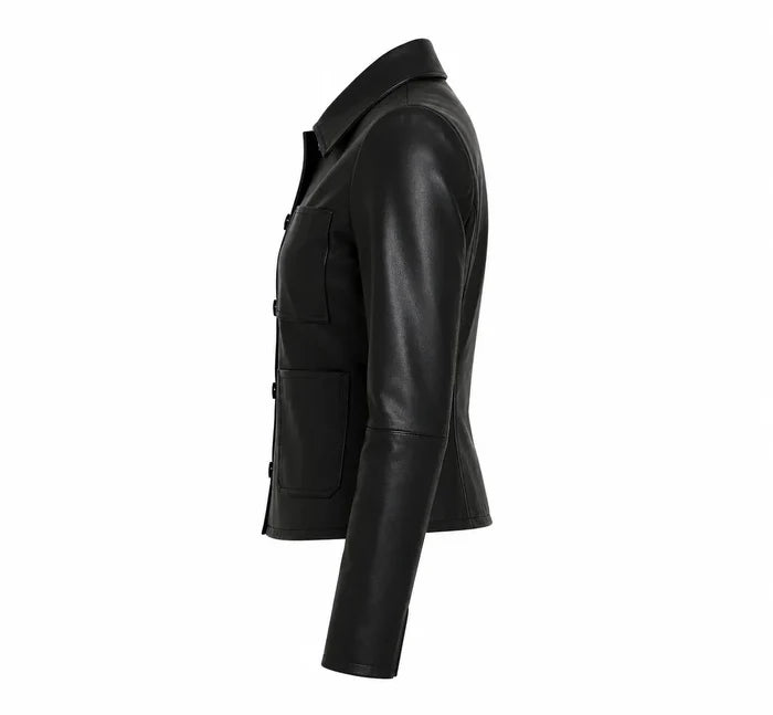 Wednesday Addams Black Leather Jacket — Jenna Ortega Nevermore Academy Gothic Jacket