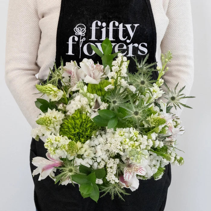 White Blooming Spring Diy Flower Kit Apron - Image