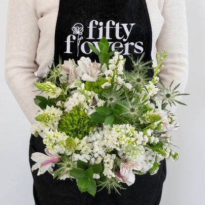 White Blooming Spring Diy Flower Kit Apron - Image