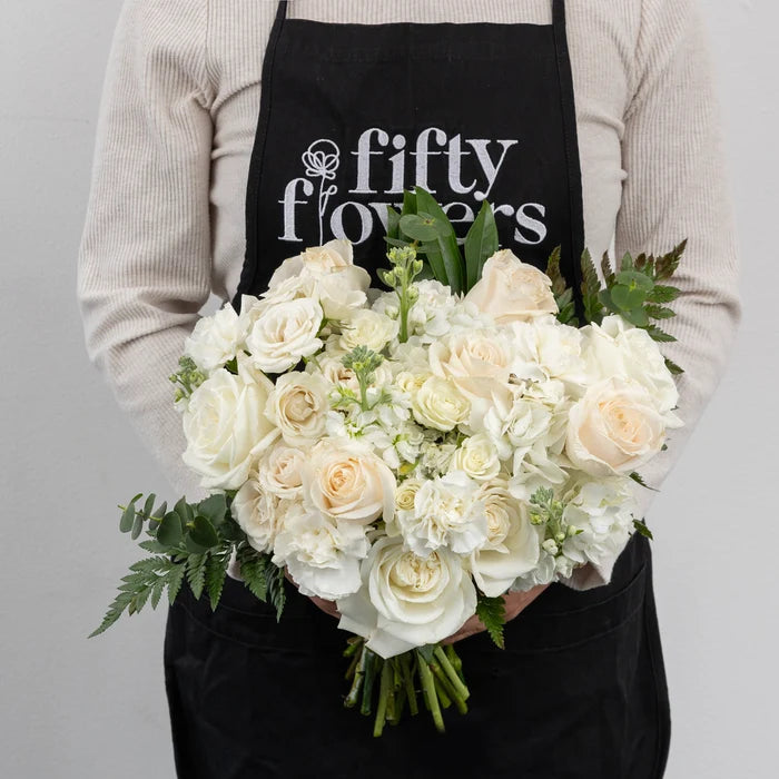 Farm To Table White Centerpieces Apron - Image