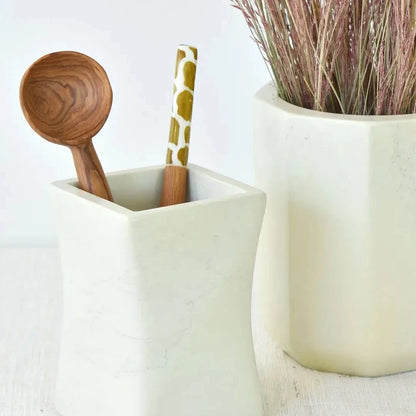 Whorled Natural Soapstone Storage Cup
