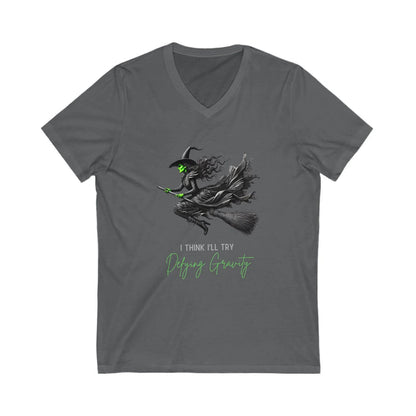 Wicked - I Think I'll Try Defying Gravity - V-neck T-shirt - Whippie's