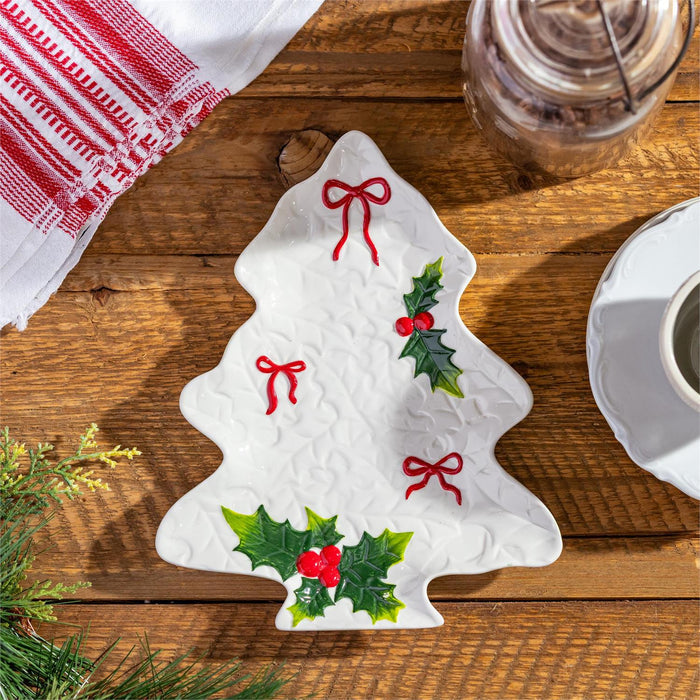 Winter Holly Tree Plate