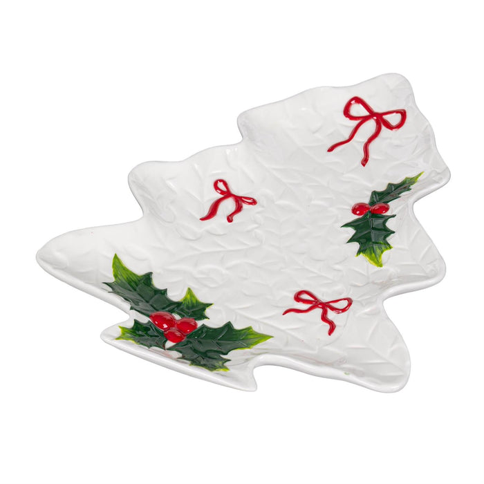 Winter Holly Tree Plate