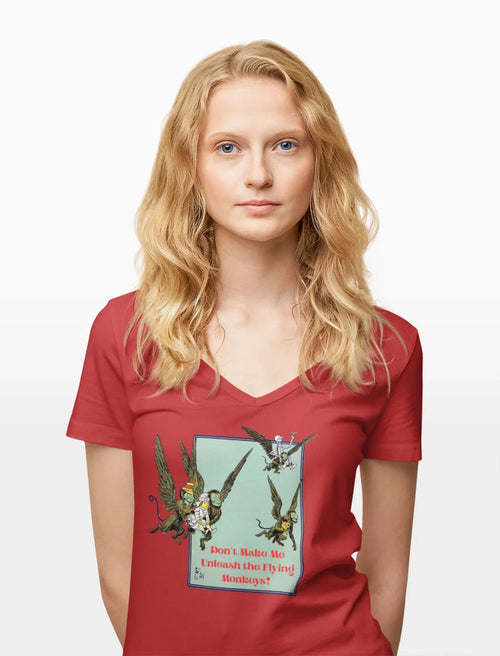 Wizard of Oz Don't Make Me Unleash the Flying Monkeys - V-neck Tee - Whippie's