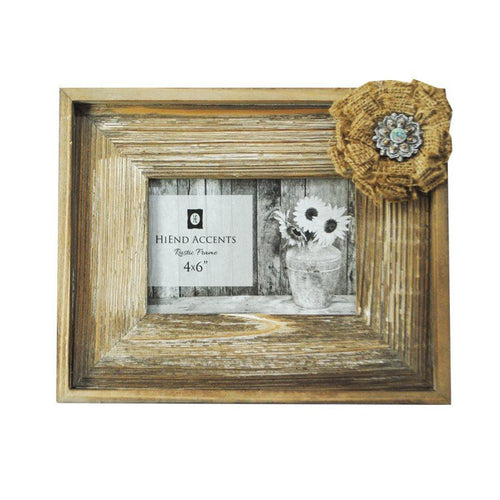Wooden Burlap Bow Picture Frame Picture Frame