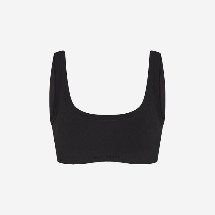 nike x skims vintage seamless scoop neck bra obsidian