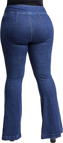 YMI V-Front Pull On Denim Flare-Plus Only