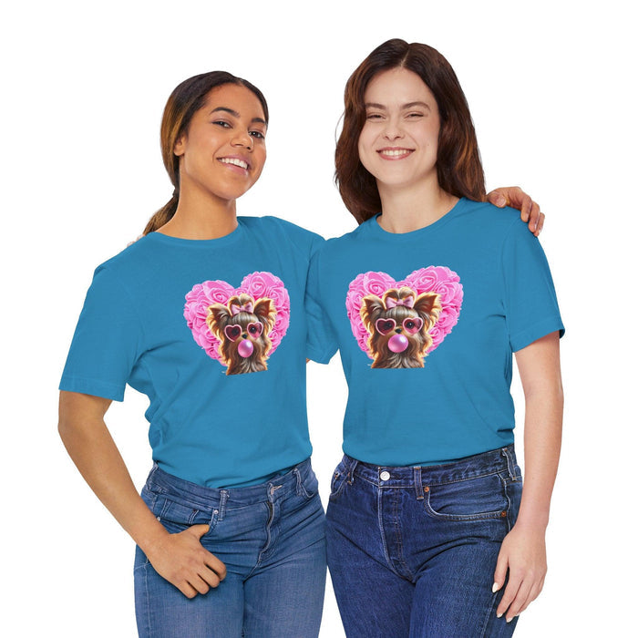 Yorkie Love Unisex Jersey Tee - 💖 Cuteness Overload! 💖 - Whippie's