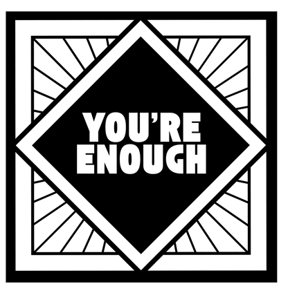 You're Enough - Simple Black Frame - Unisex T-Shirt - Whippie's