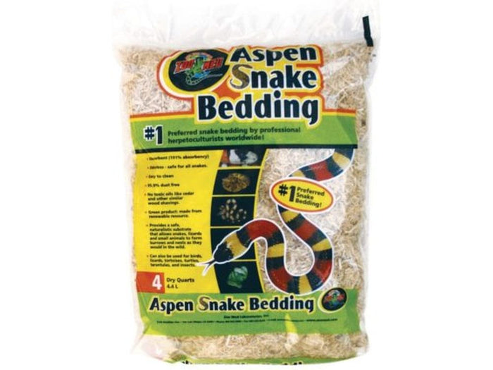 Zoo Med Aspen Snake Bedding, 4qt Zoo Med