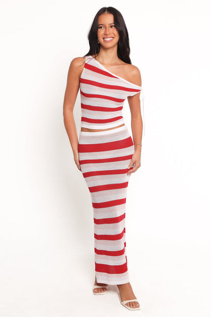 Petal and Pup USA BOTTOMS Zyon Midi Skirt - Red Multi