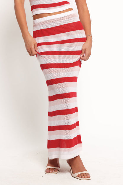Petal and Pup USA BOTTOMS Zyon Midi Skirt - Red Multi