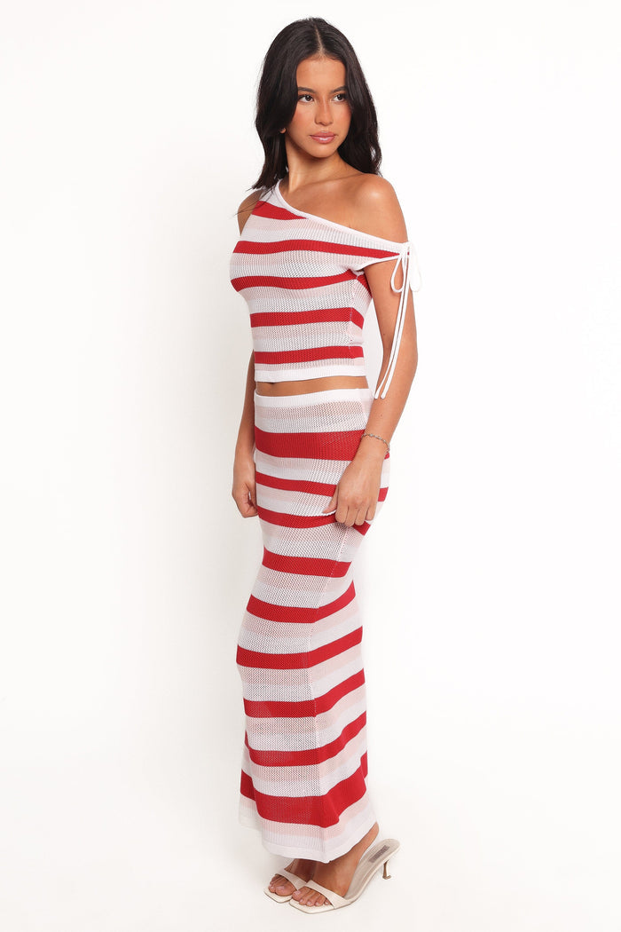 Petal and Pup USA BOTTOMS Zyon Midi Skirt - Red Multi
