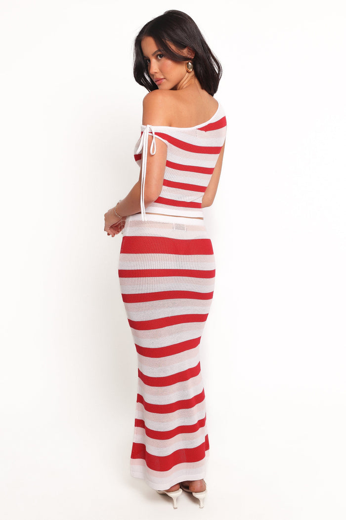 Petal and Pup USA BOTTOMS Zyon Midi Skirt - Red Multi